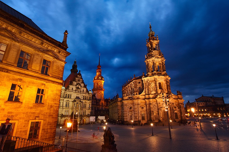 Dresden am Abend und Nachts